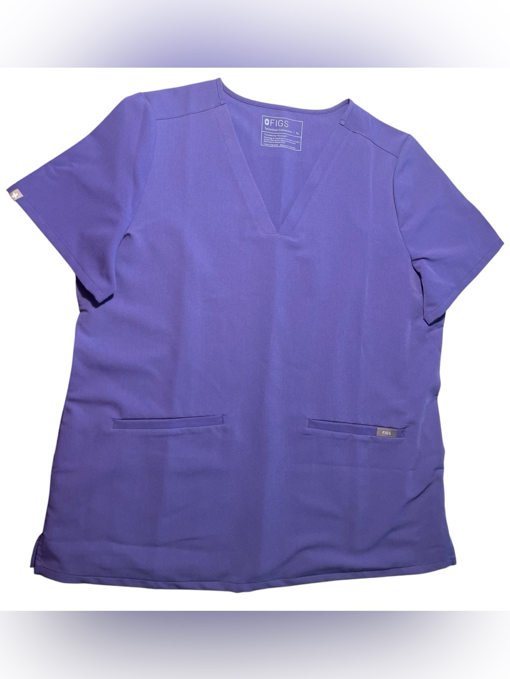 💜FIGS Casma Three-Pocket Scrub Top. Size-XL. Limited Edition color-Amethyst. NWT
